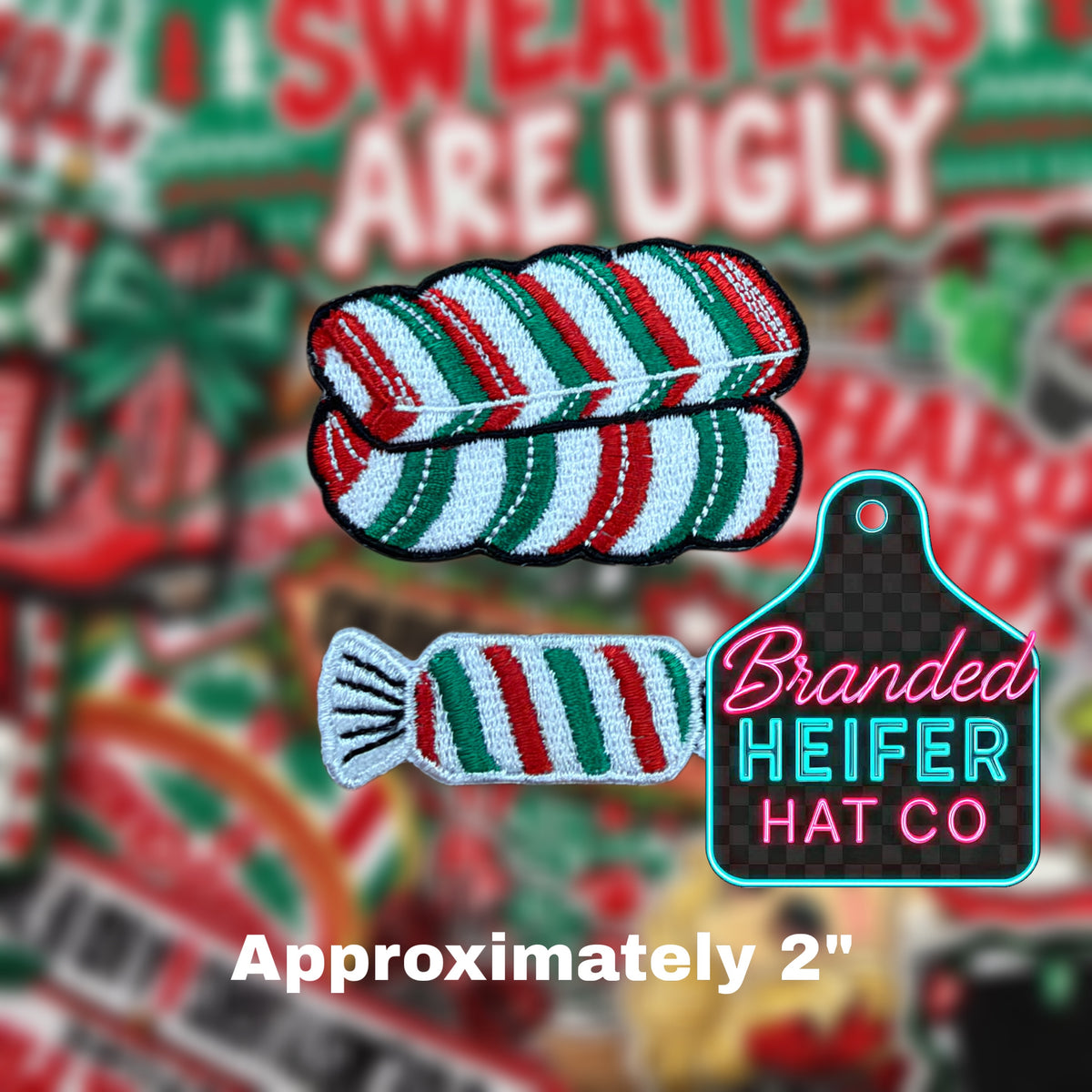 CHRISTMAS CAND SET | EMBROIDERED HAT PATCH
