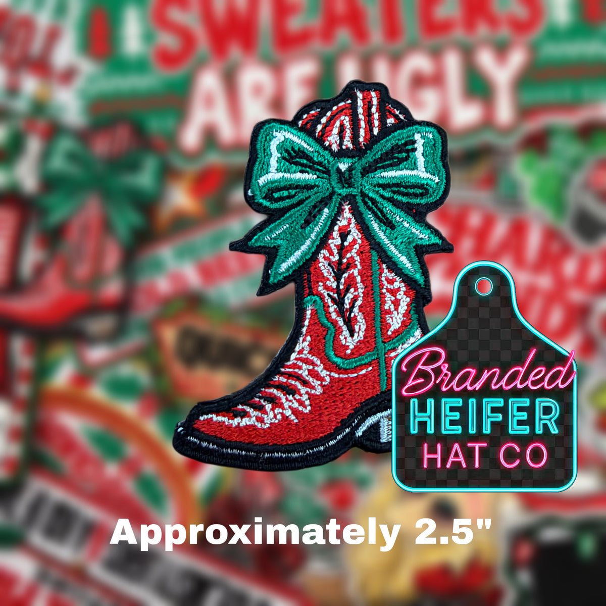 CHRISTMAS BOOT | EMBROIDERED HAT PATCH