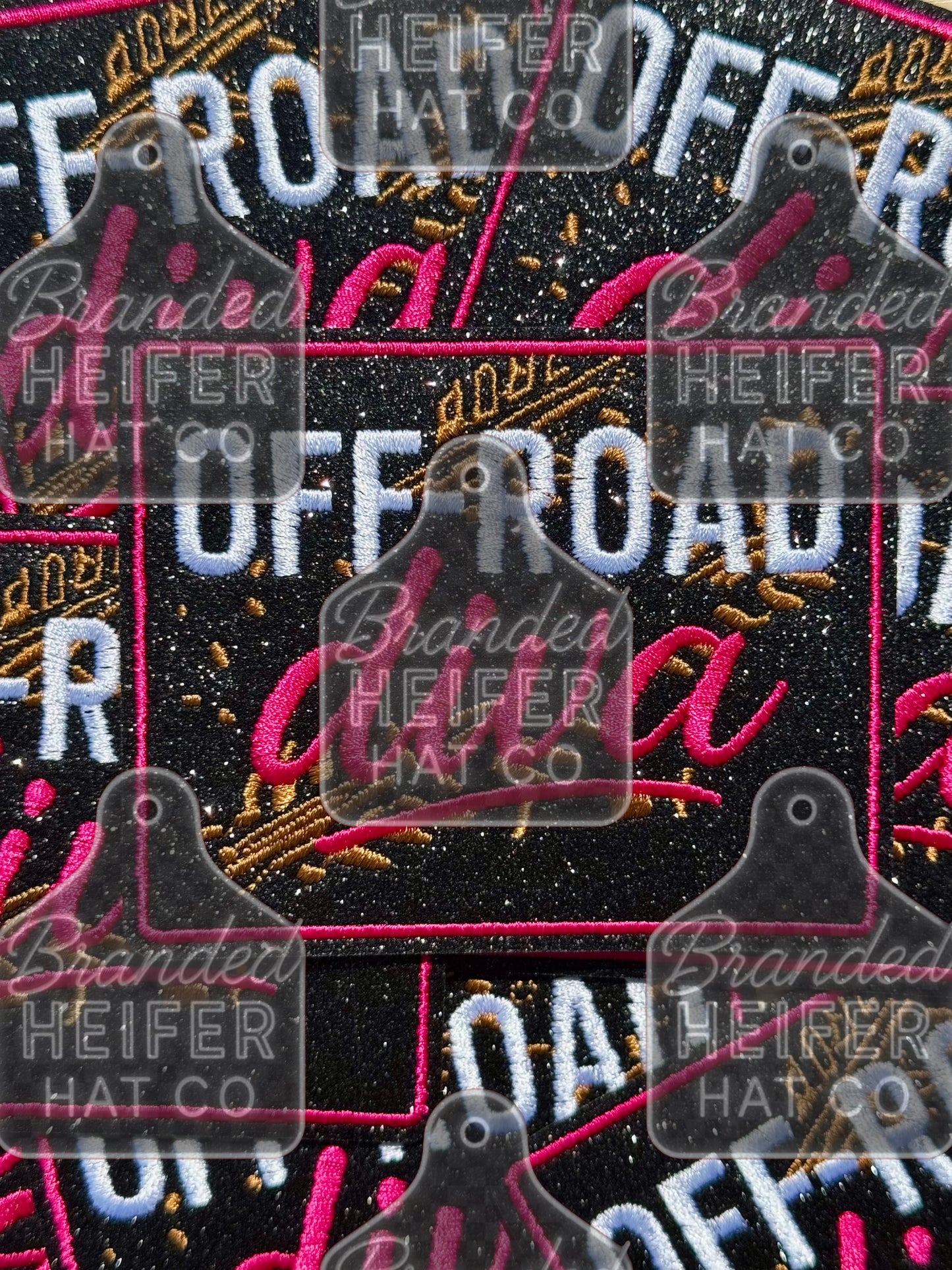 Off-road diva glitter embroidery patch