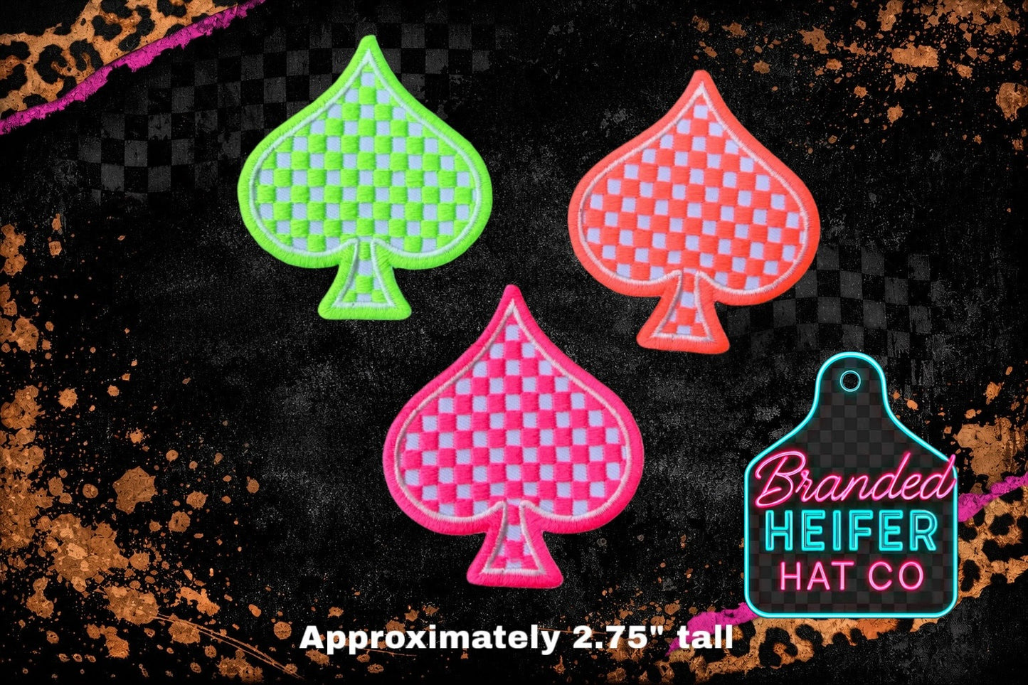 NEON CHECKERED SPADE | EMBROIDERY PATCH