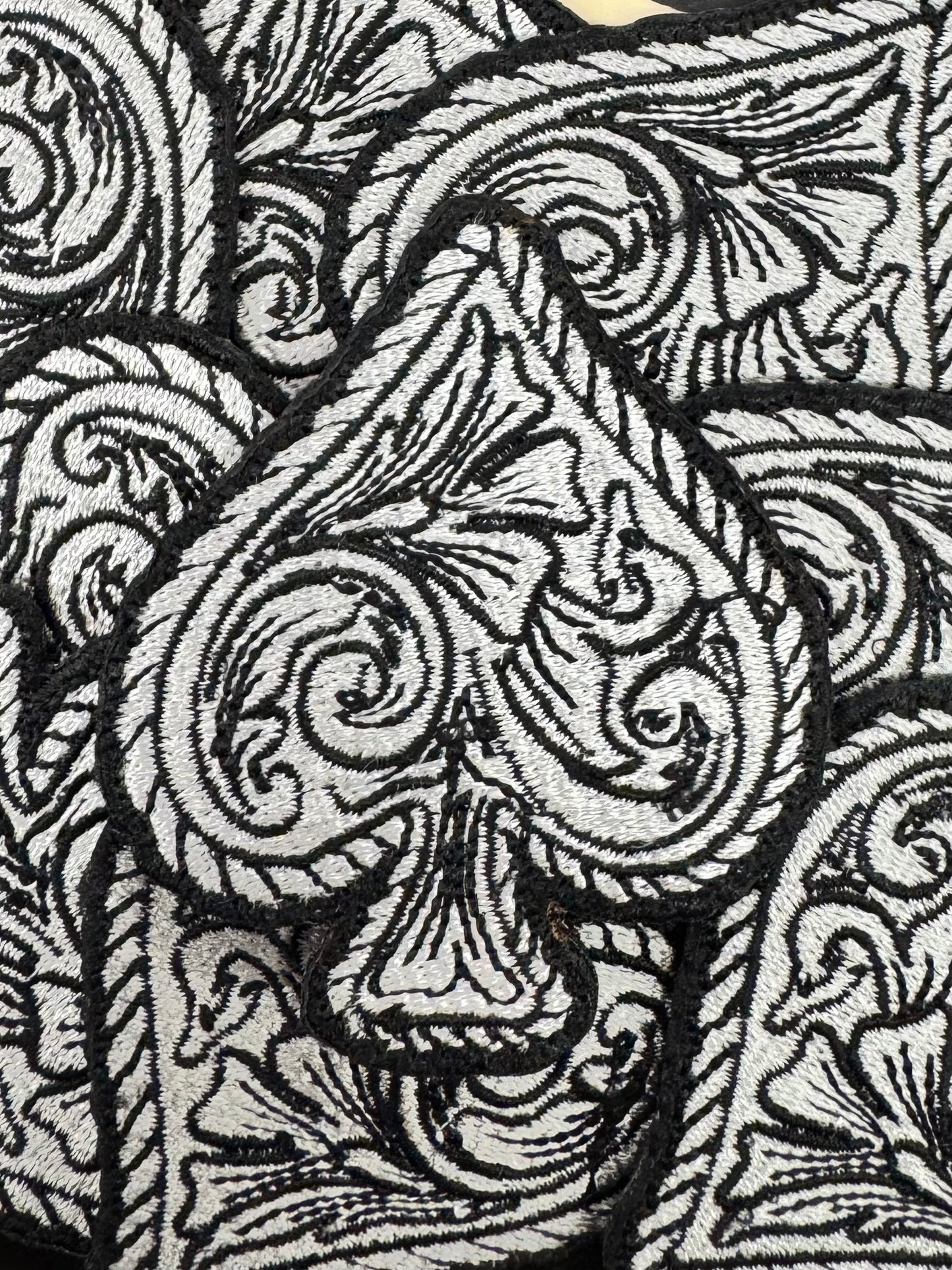 Tooled spade embroidery patch