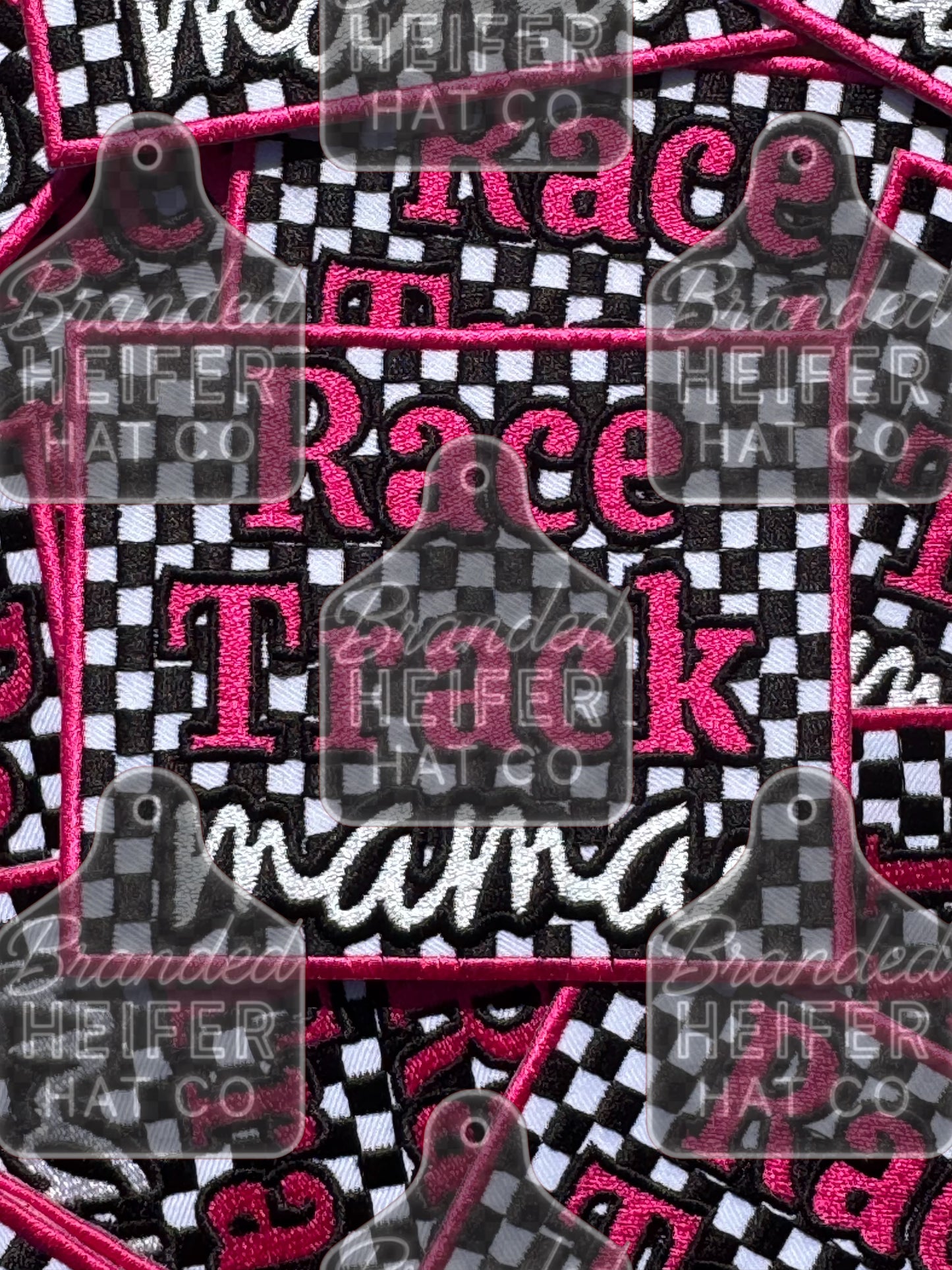 Race track mama embroidery patch