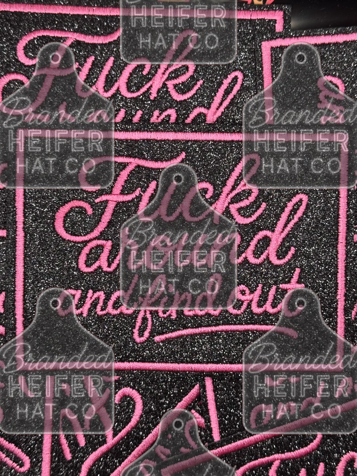 FAFO glitter embroidery patch