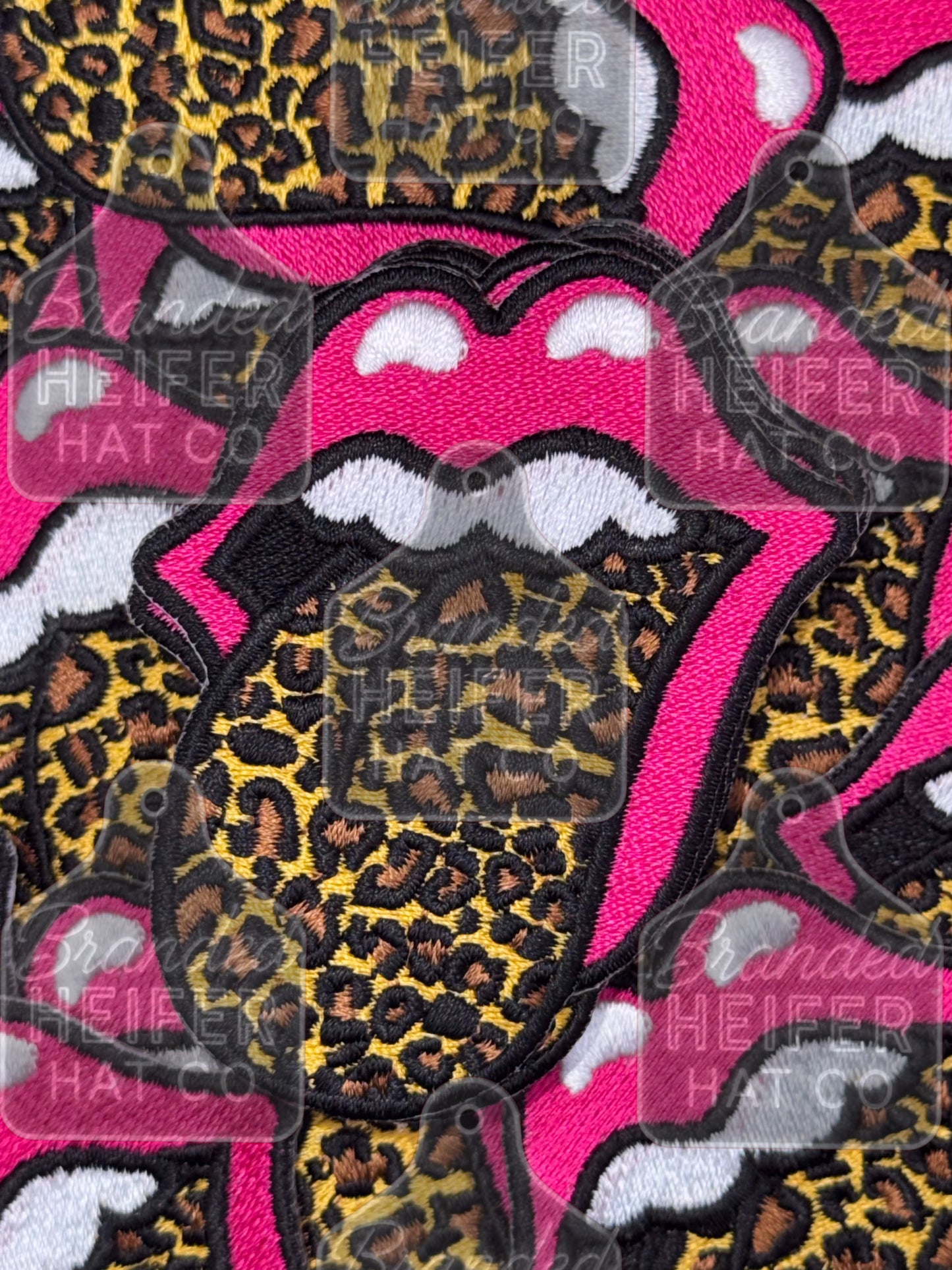 Leopard stones embroidery patch