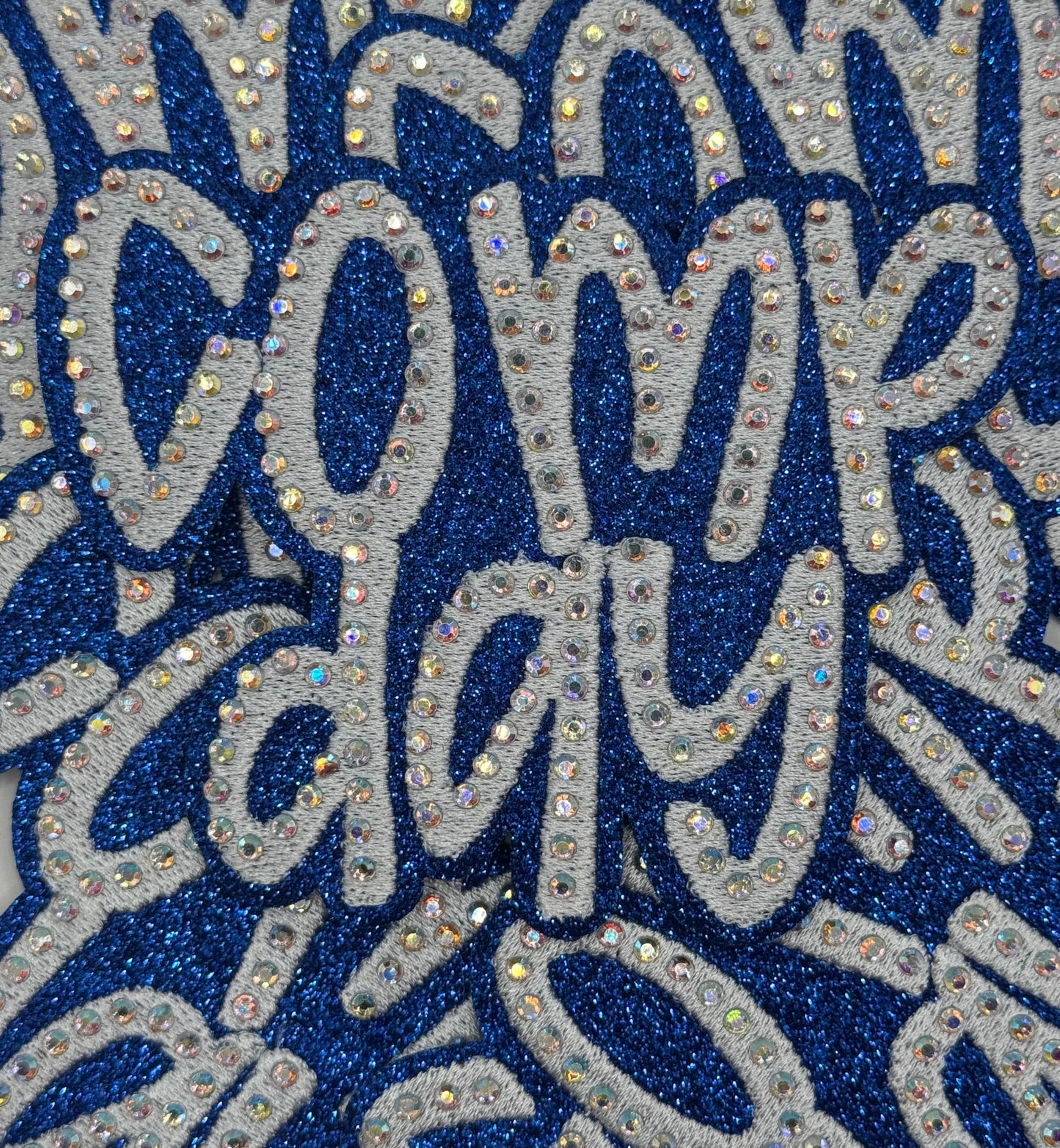 Comp day rhinestone embroidery patch