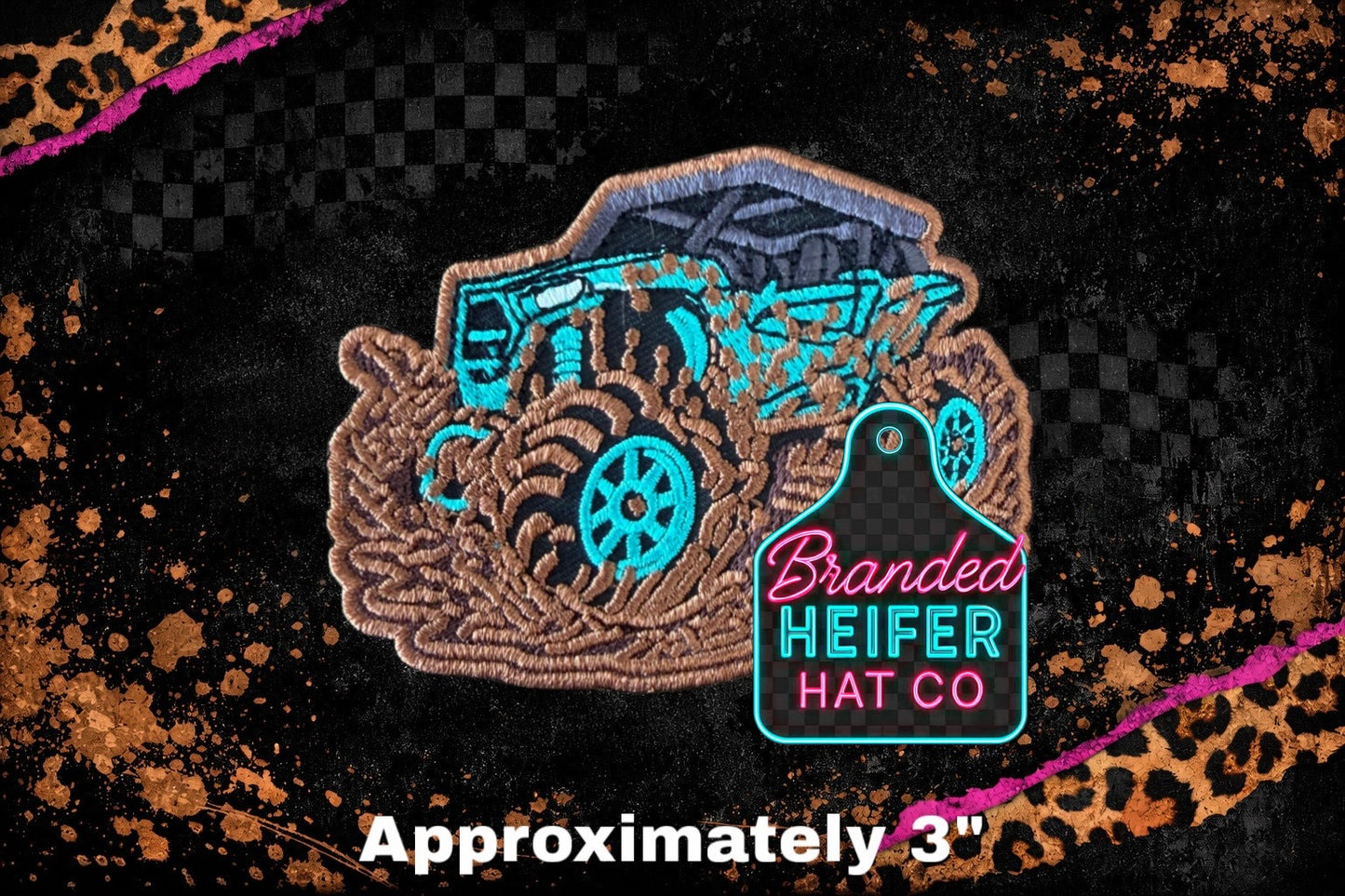 TEAL MUD BUGGY EMBROIDERY PATCH