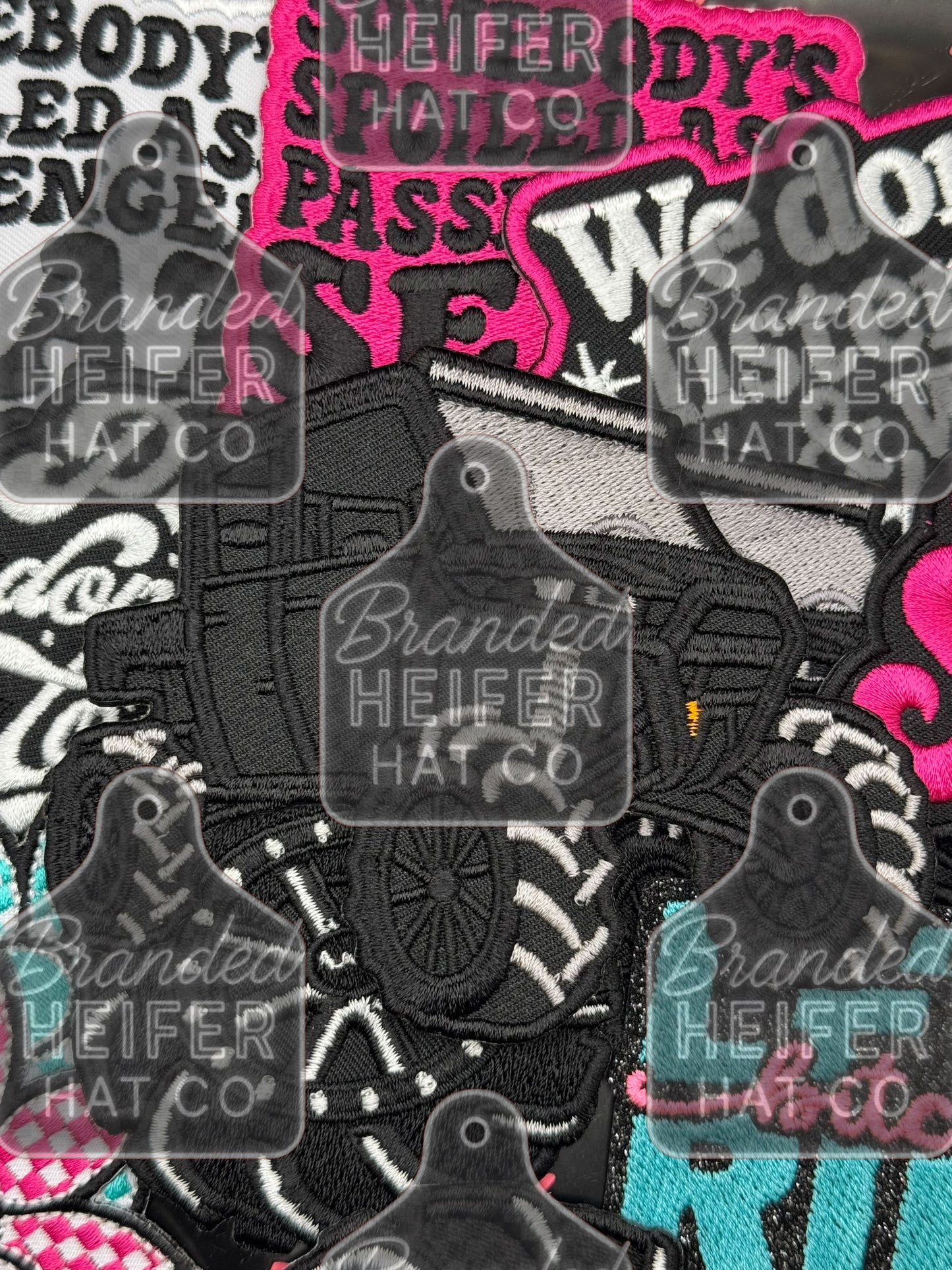 Black 4 seater embroidery patch