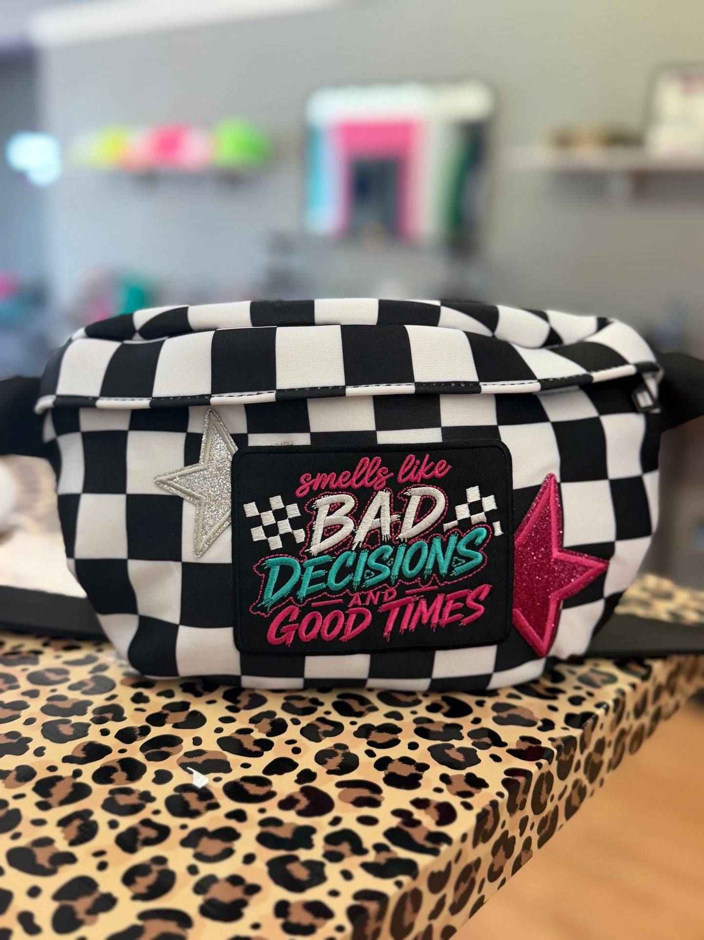 BAD DECISIONS NEOPRENE BUMBAG
