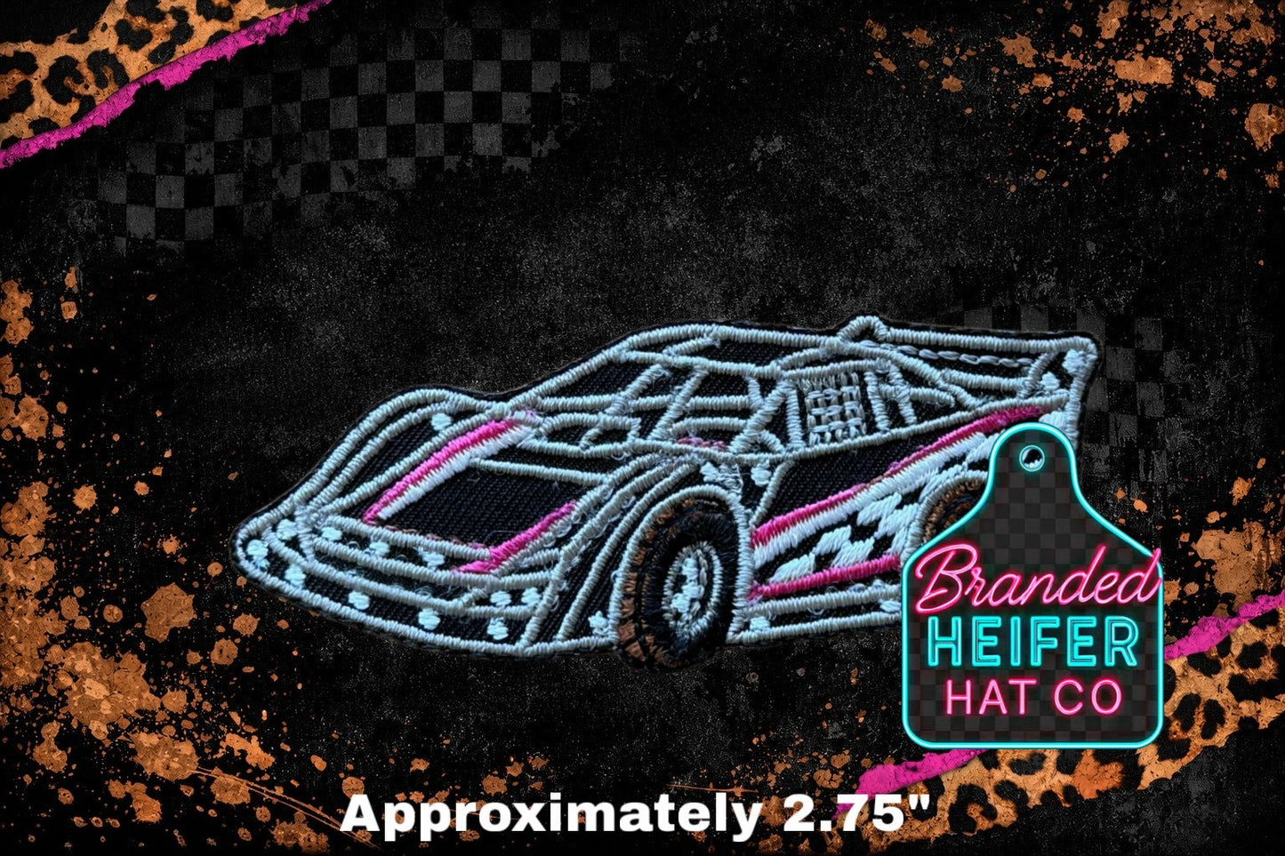 RACE CAR EMBROIDERY PATCH