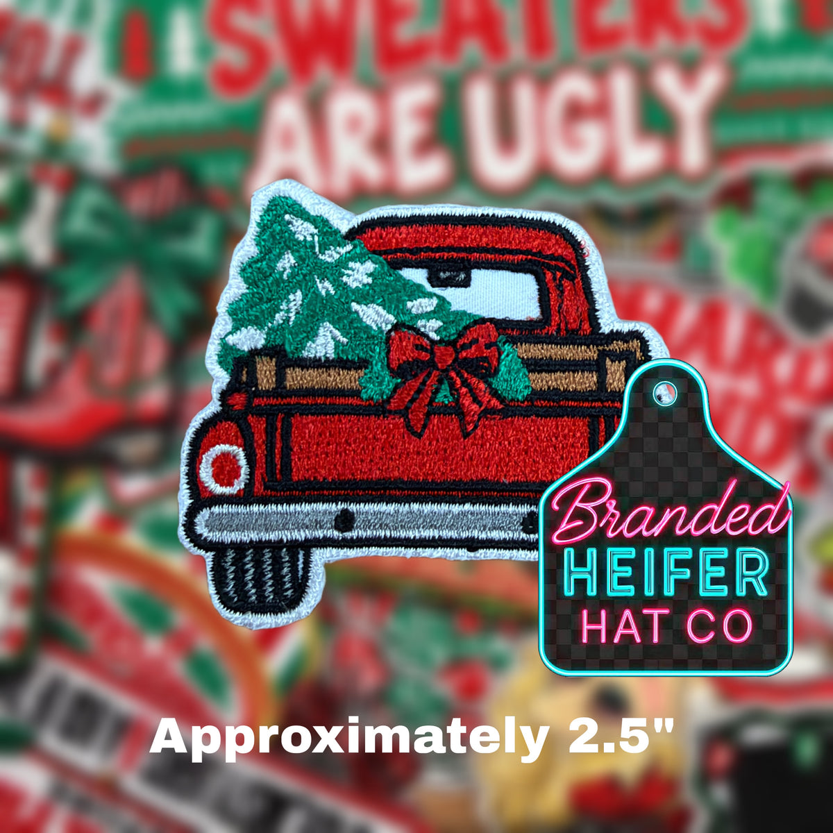 CHRISTMAS TREE TRUCK | EMBROIDERED HAT PATCH