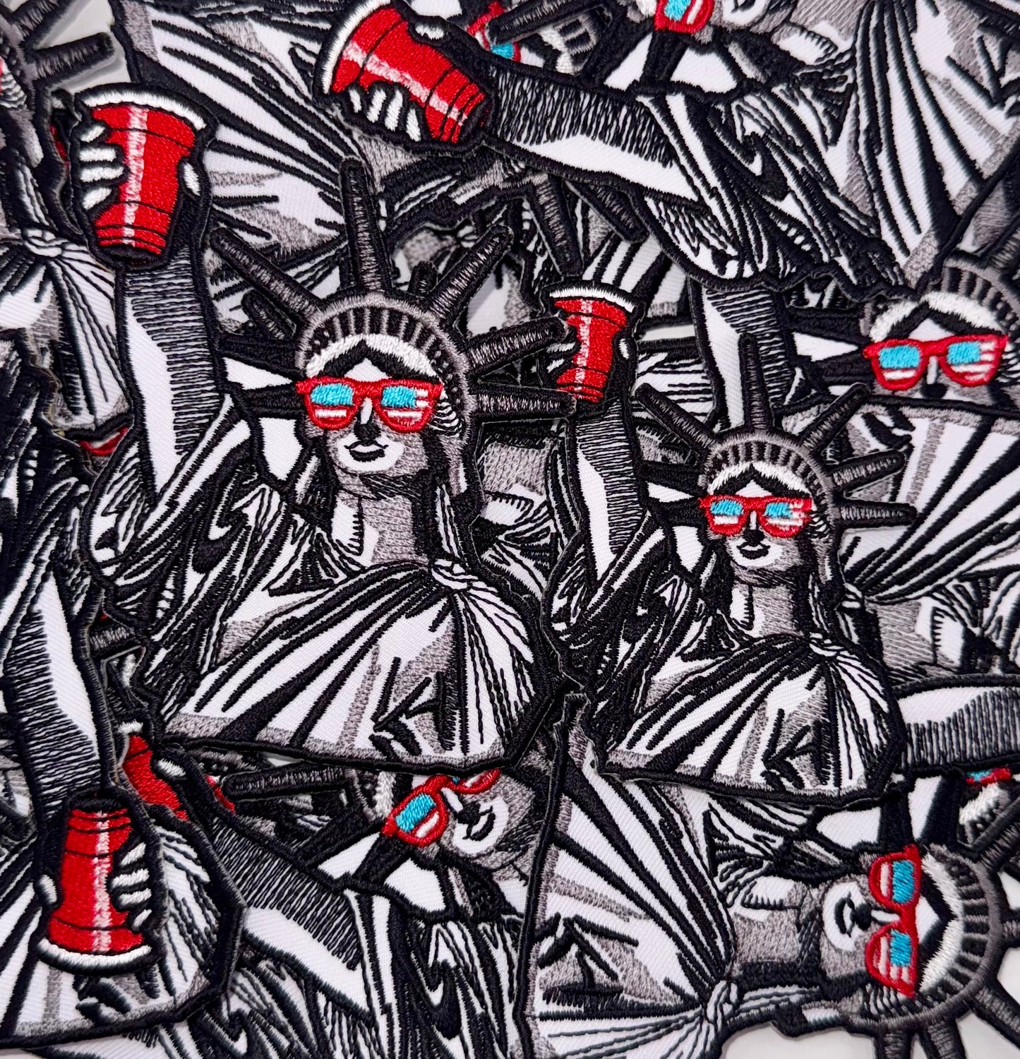 Large Tipsy liberty embroidery patch