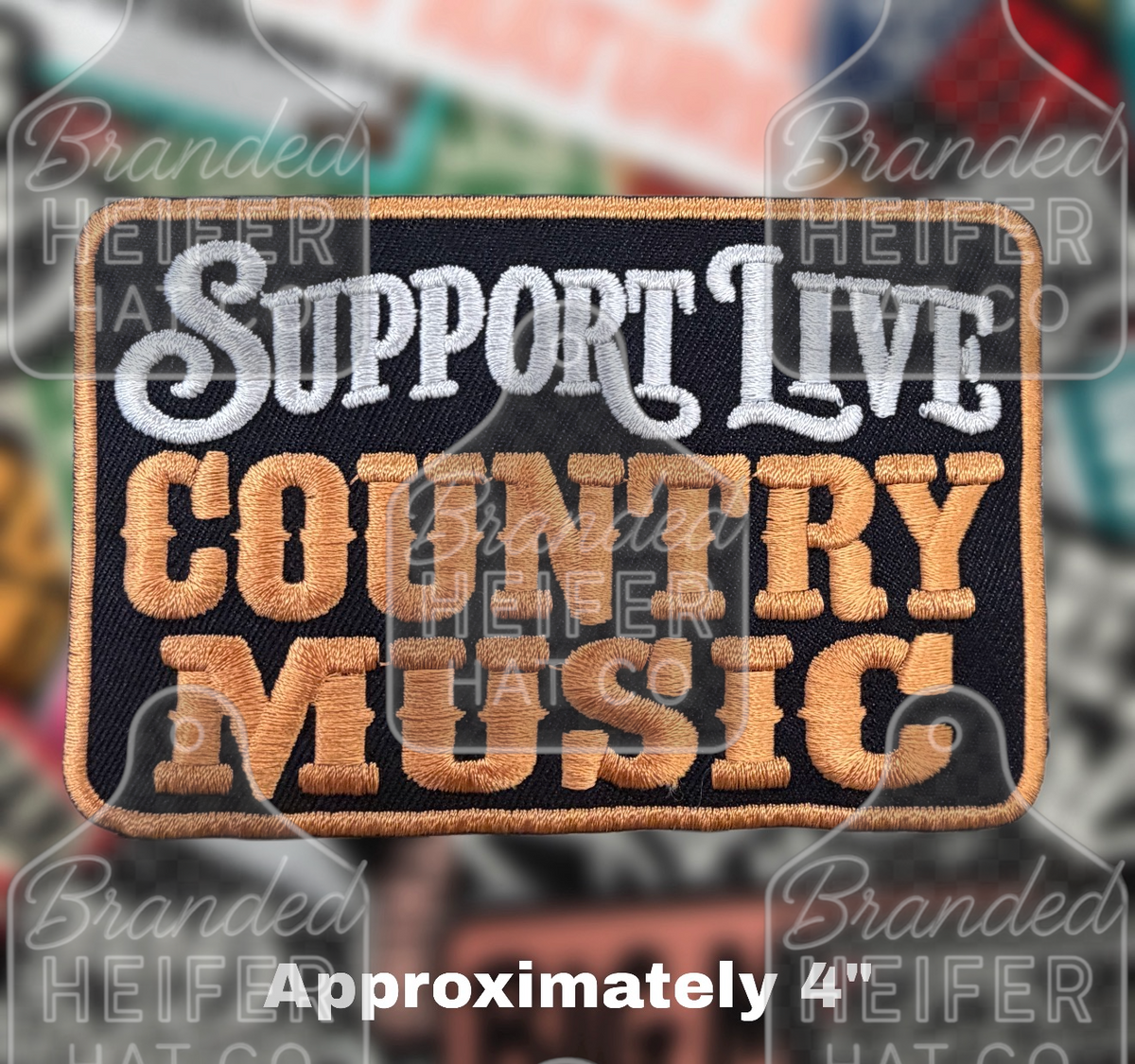 SUPPORT LIVE COUNTRY MUSIC EMBROIDERY PATCH