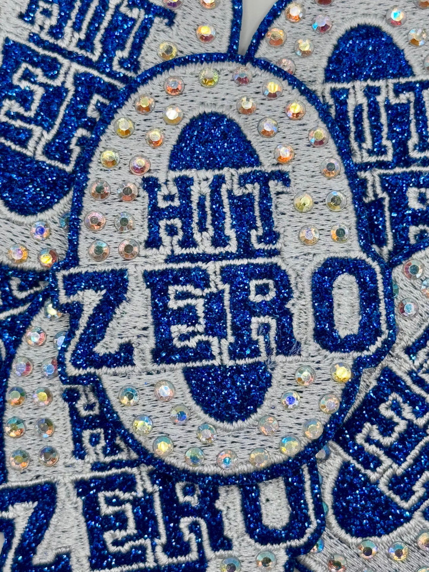 Hit 0 rhinestone embroidery patch