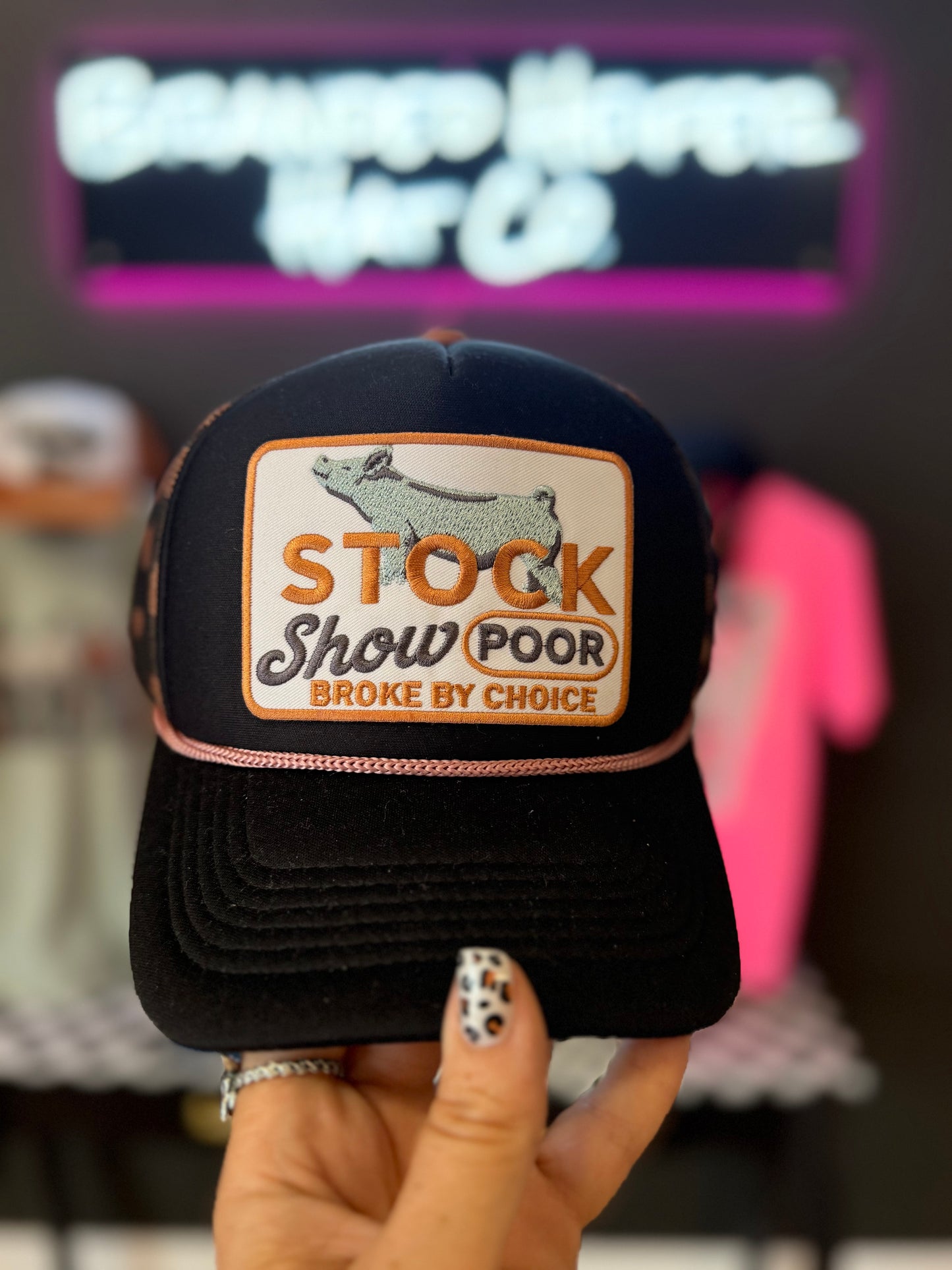 STOCK SHOW POOR SWINE PONYTAIL HAT