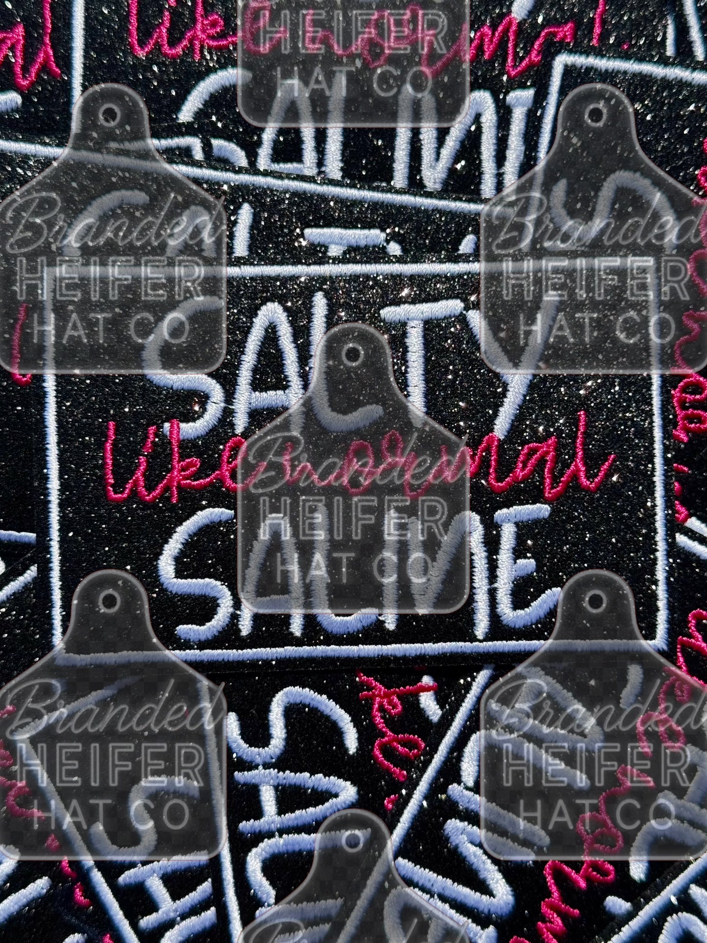 Salty like normal saline glitter embroidery patch