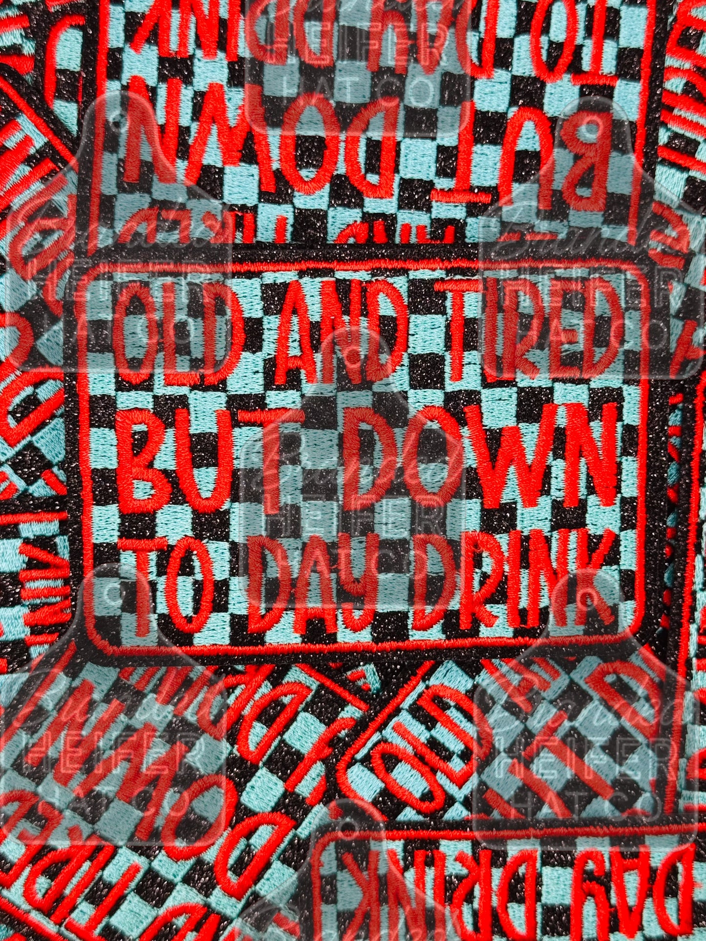 Old and tired glitter embroidery patch