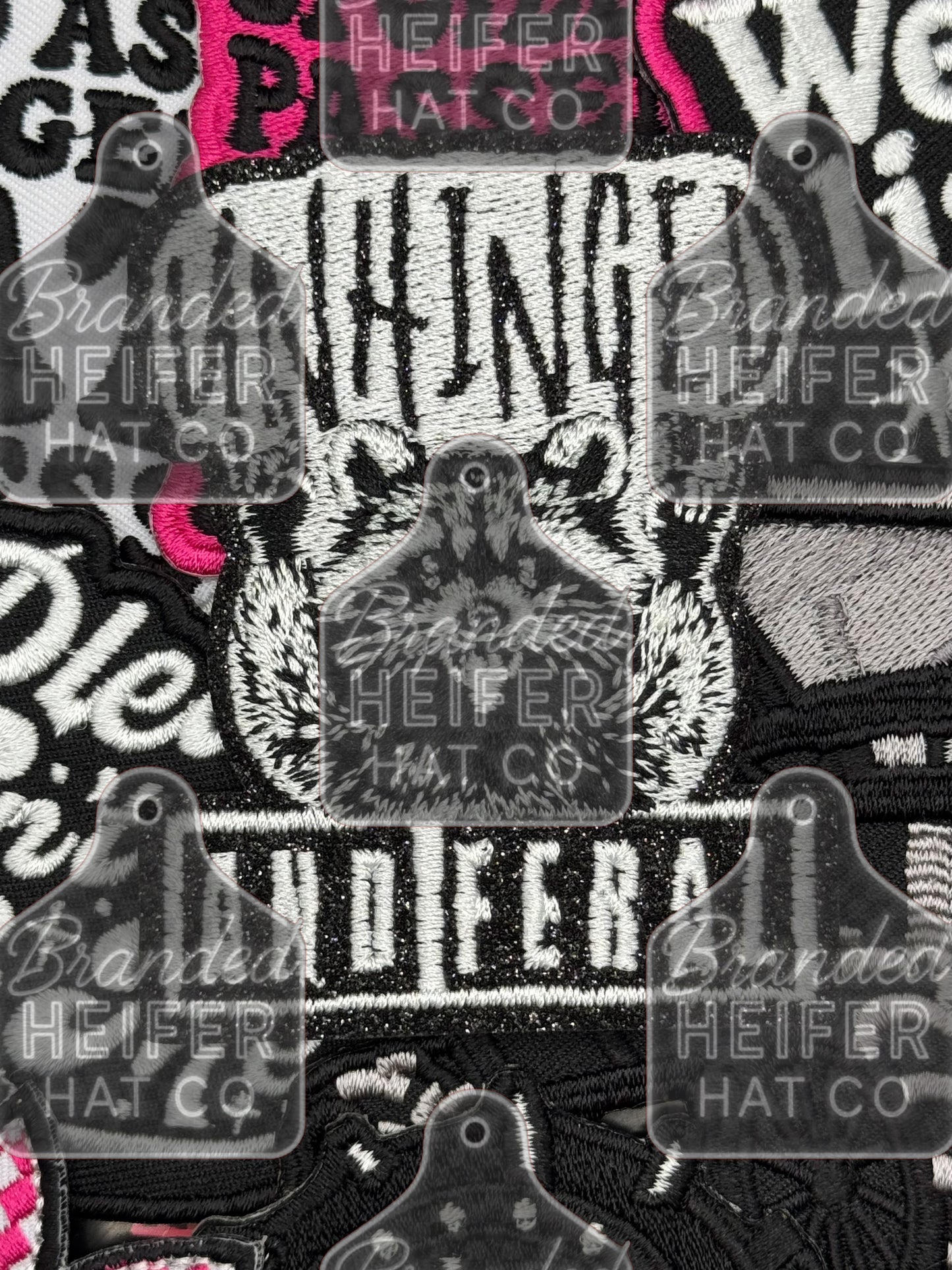 Unhinged glitter embroidery patch