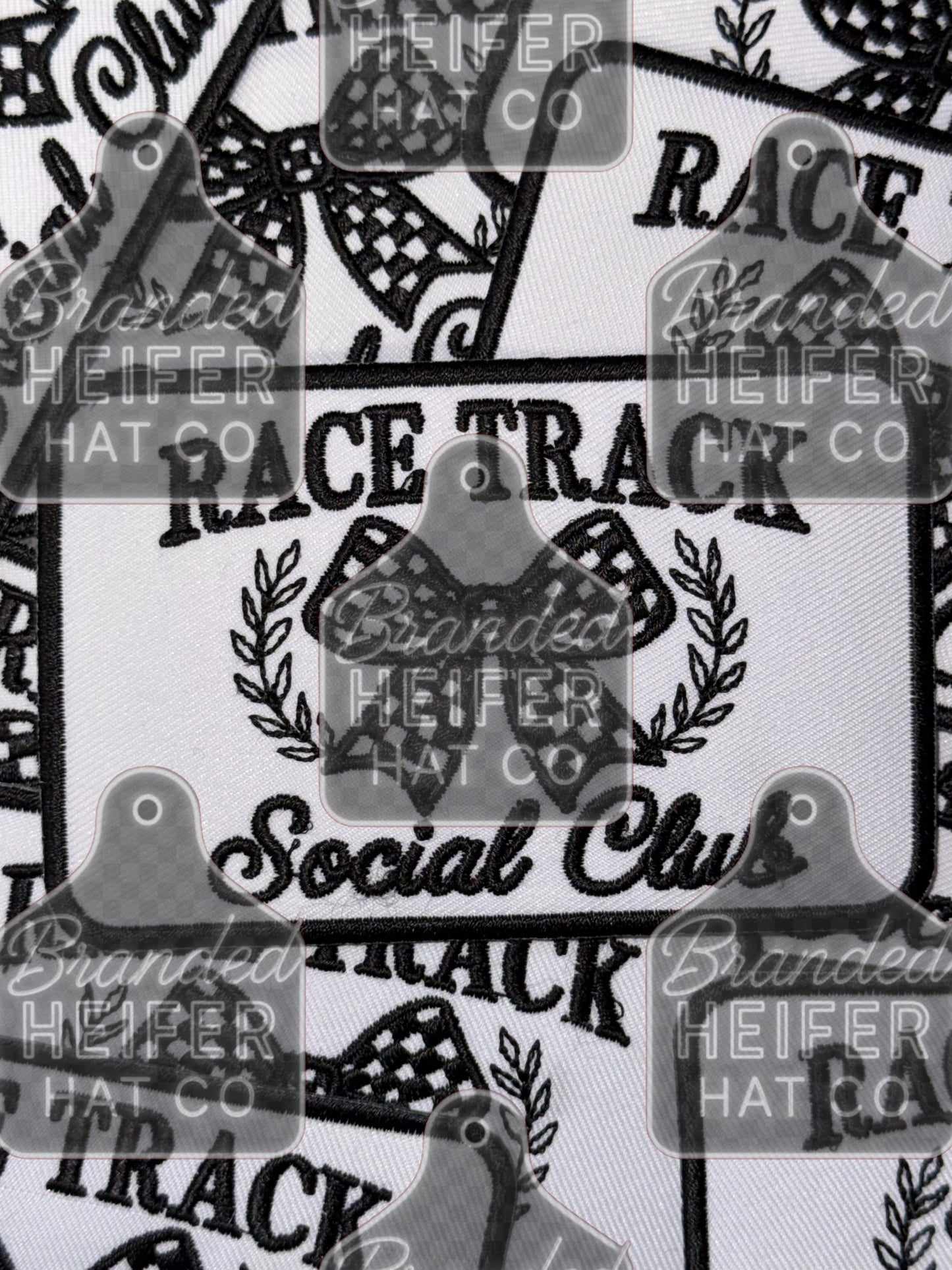 Race track social club embroidery patch
