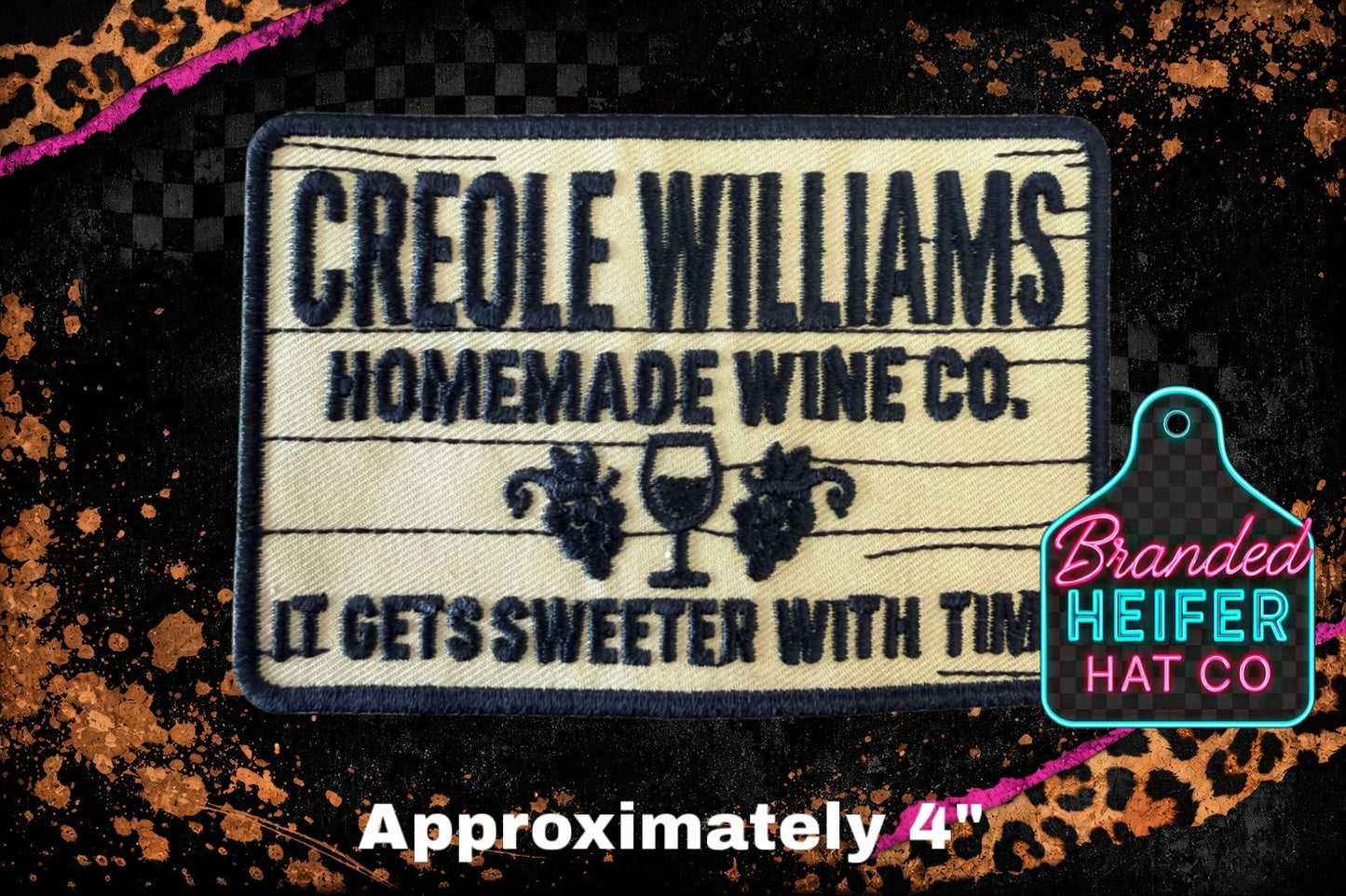 HOMEMADE WINE EMBROIDERY PATCH