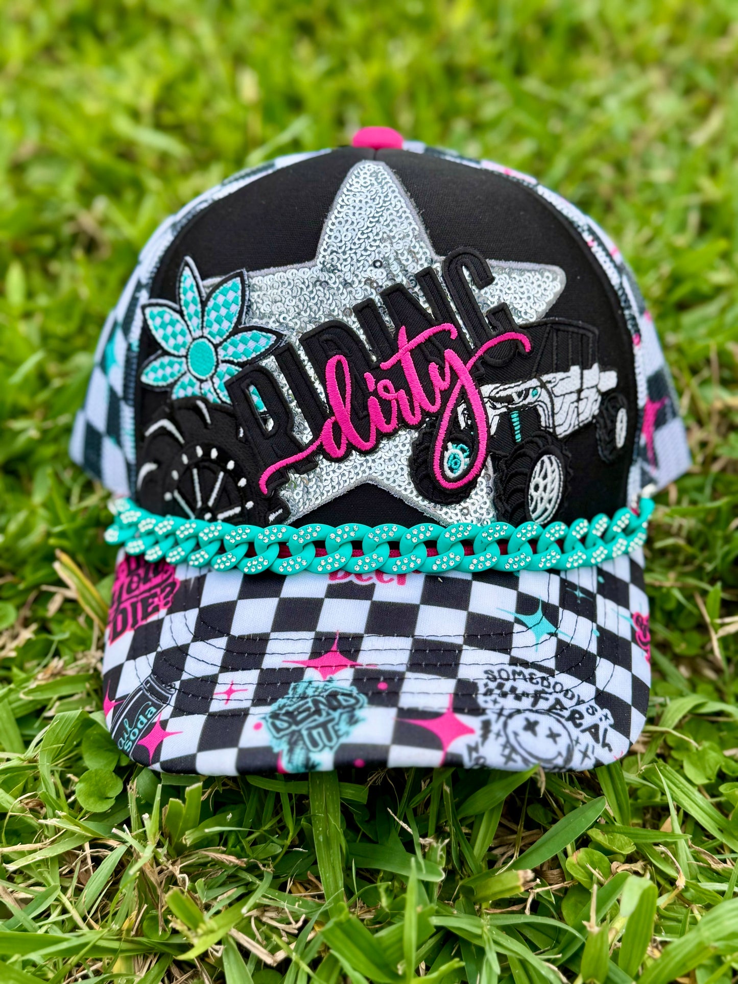 RTS riding dirty magnetic ponytail trucker hat