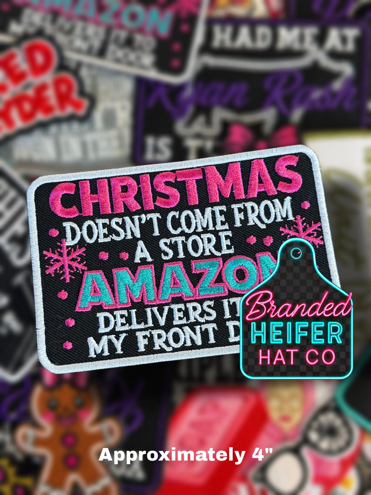 CHRISTMAS DOESNT COME FROM A STORE | EMBROIDERED HAT PATCH