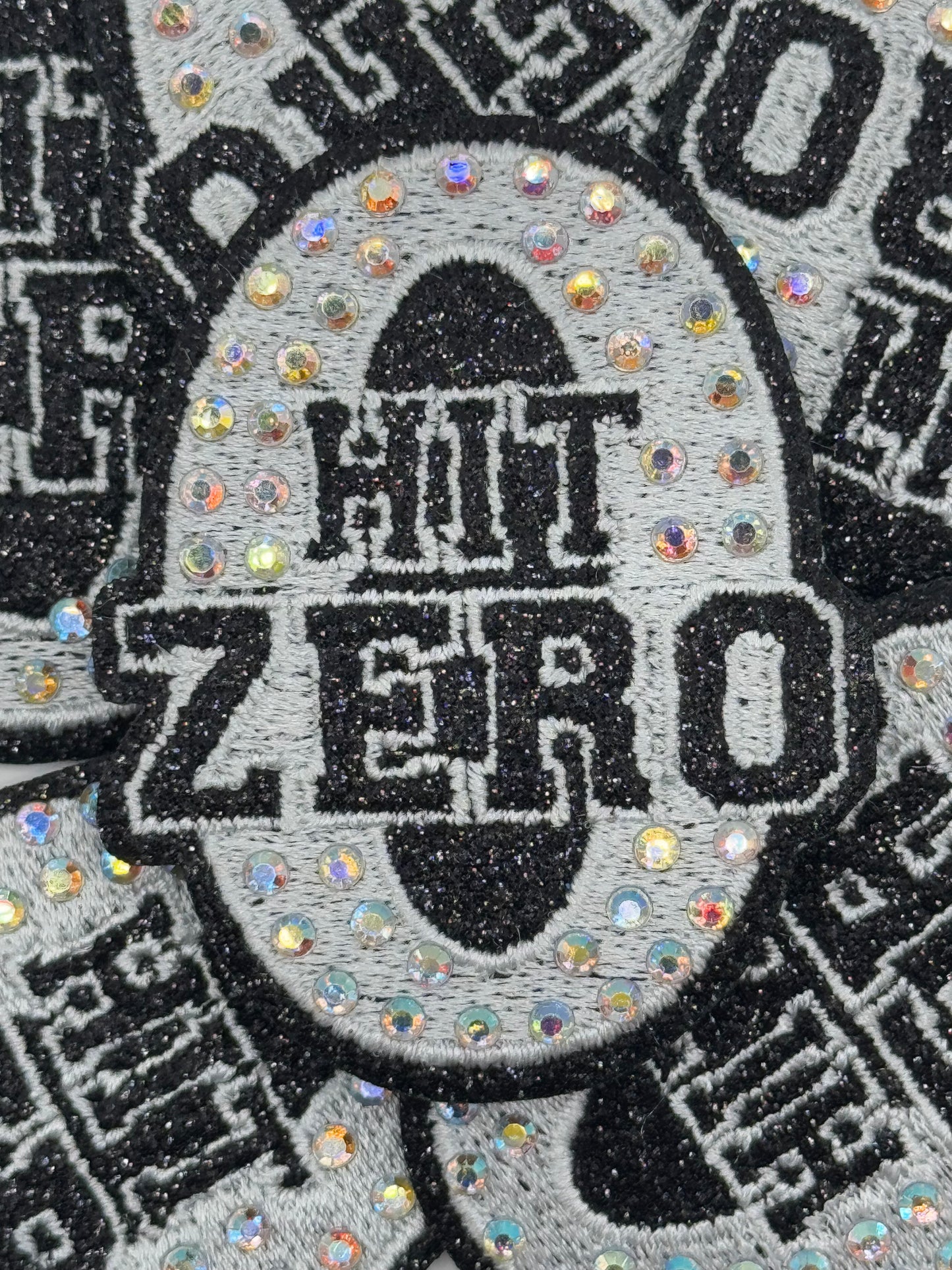 Hit 0 rhinestone embroidery patch