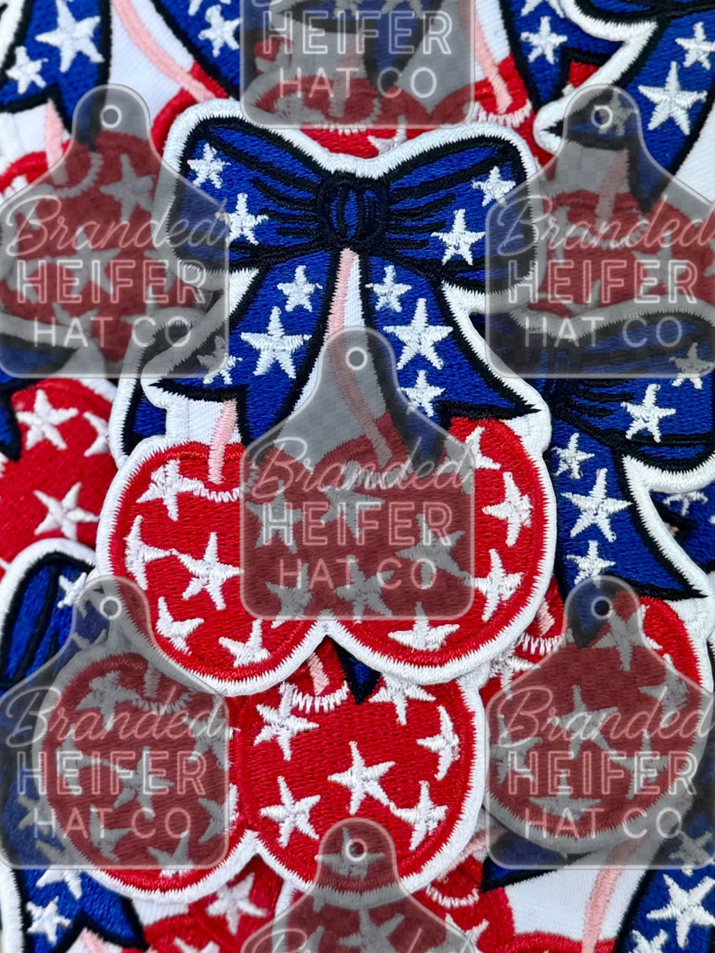 RED WHITE & CHERRY | EMBROIDERY PATCH