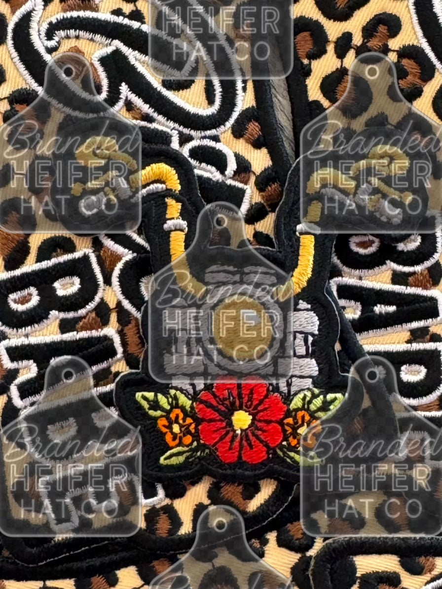 RED FLORAL MOTORCYCLE | EMBROIDERY PATCH