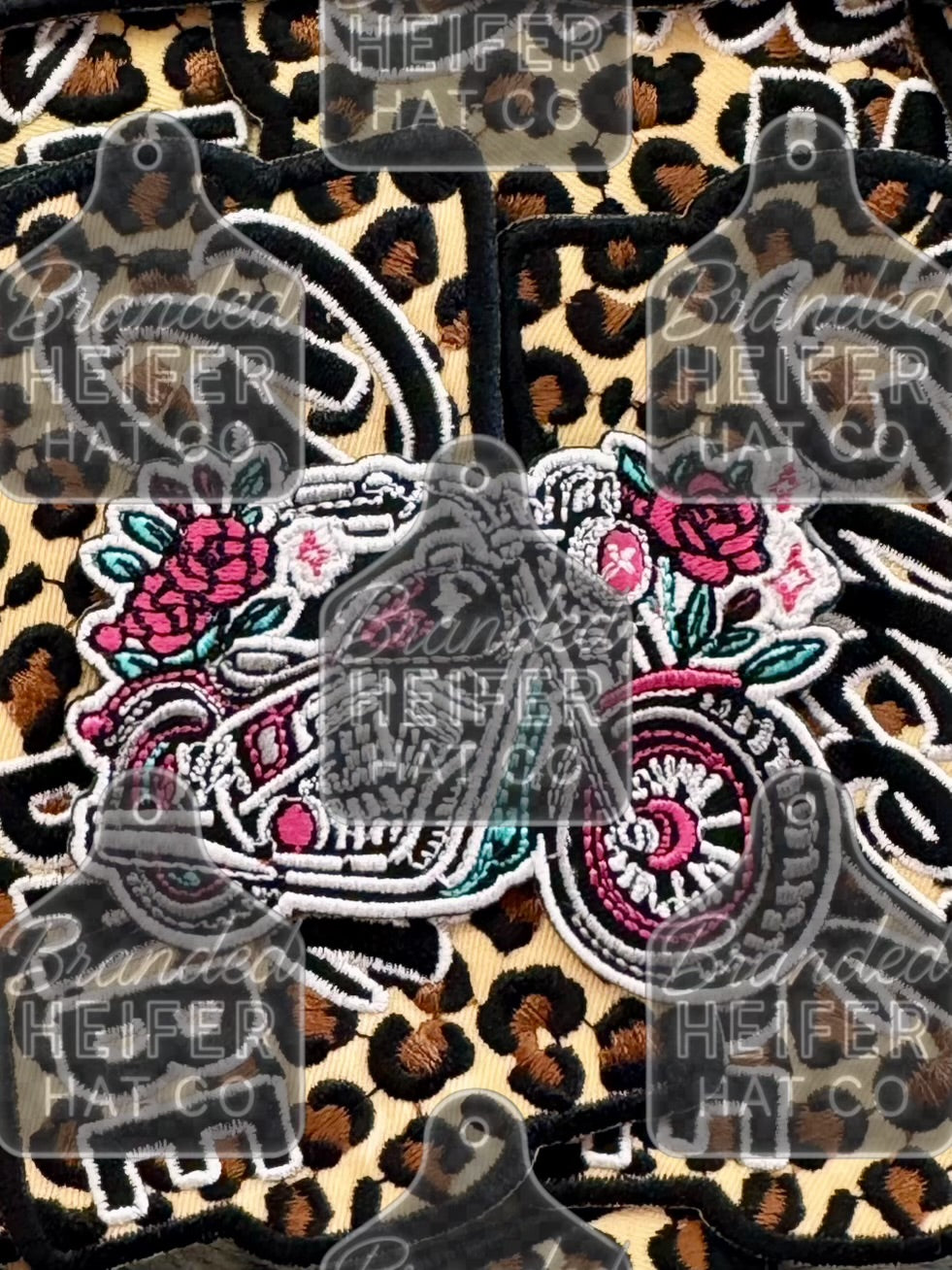 PINK FLORAL MOTORCYCLE | EMBROIDERY PATCH