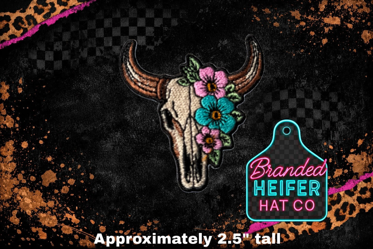 BULL-SKULL FLORAL l EMBROIDERY PATCH