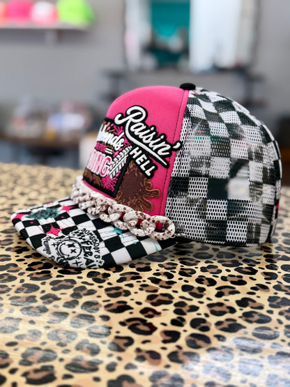 WKNDS ARE FOR RIDING PONYTAIL TRUCKER HAT