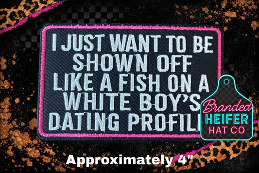 WHITE BOYS FISH EMBROIDERY PATCH