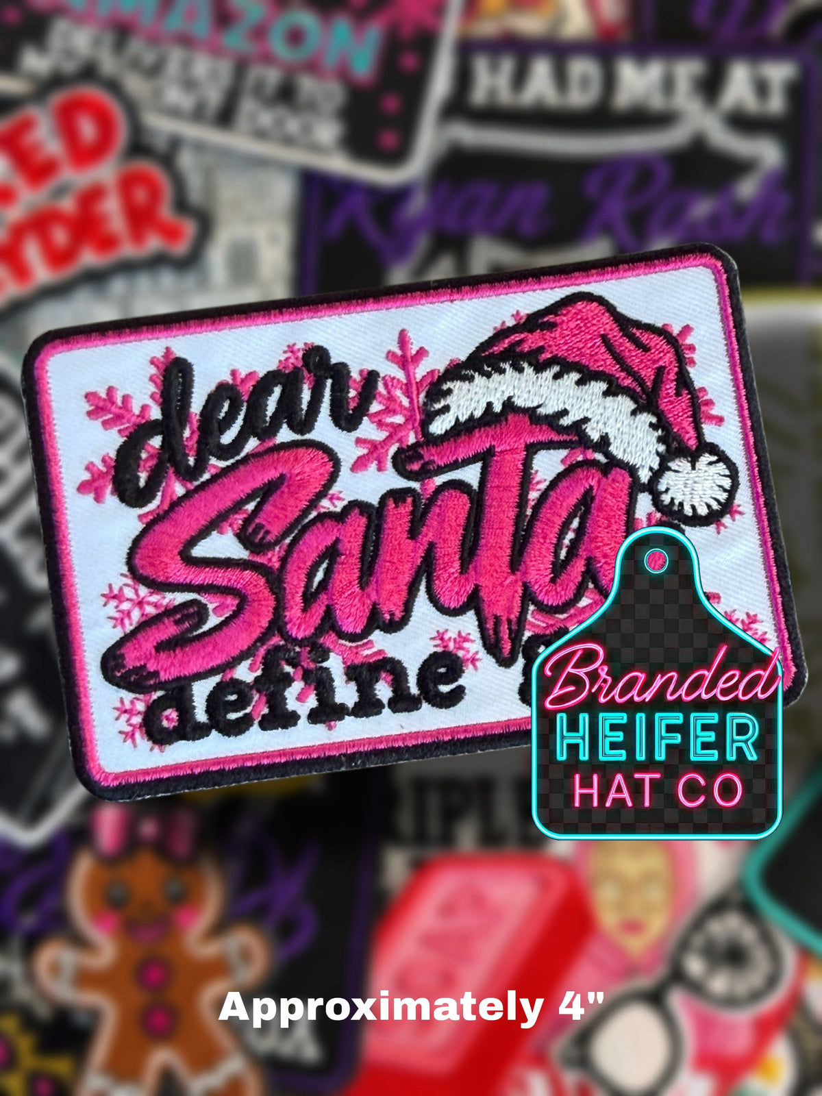 DEAR SANTA DEFINE | EMBROIDERED HAT PATCH