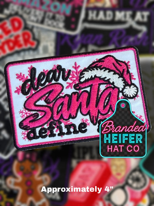 DEAR SANTA DEFINE | EMBROIDERED HAT PATCH