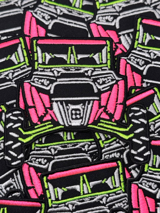 Tri color neon SxS embroidery patch