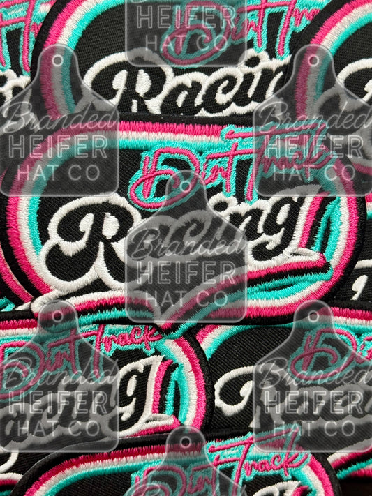 DIRT TRACK RACING EMBROIDERY PATCH