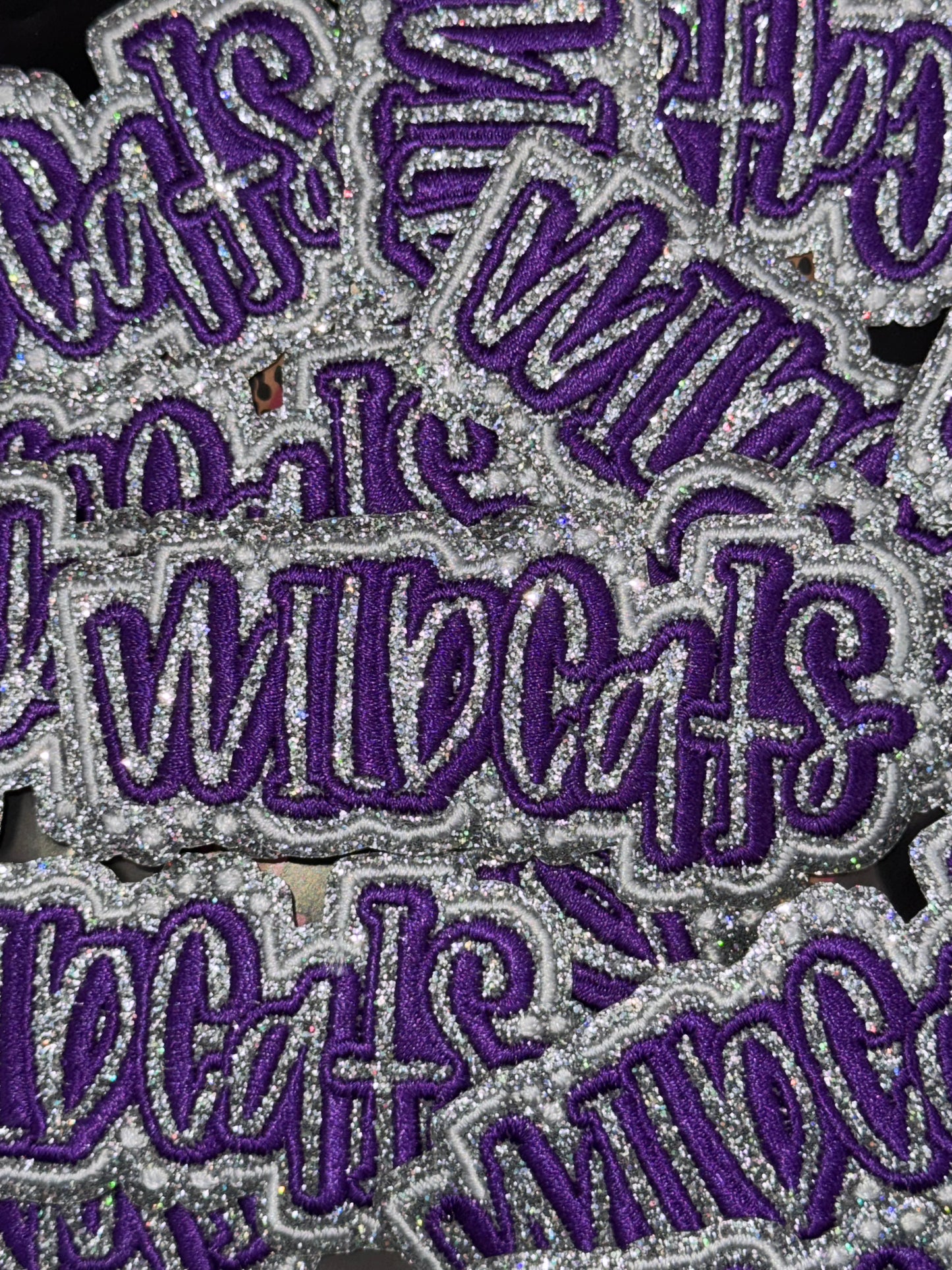 Wildcat glitter embroidery patch