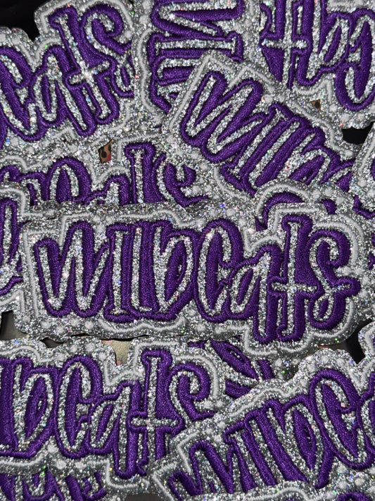 Wildcat glitter embroidery patch