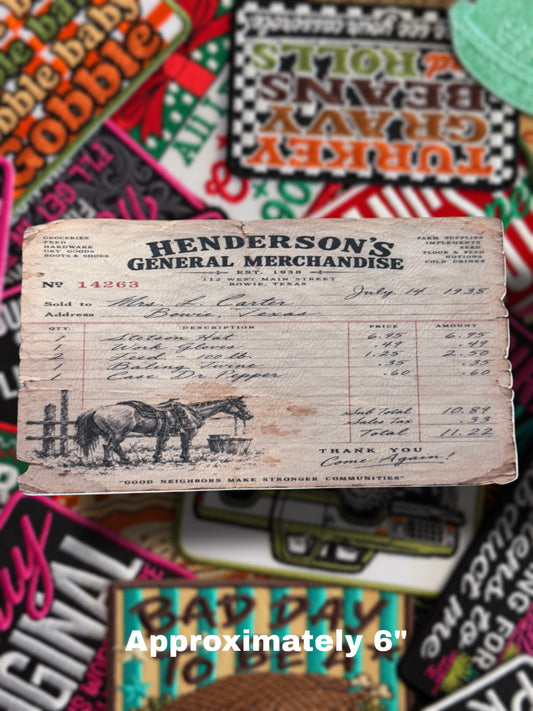 HENDERSON GENERAL MERCHANDISE LEATHERETTE PATCH