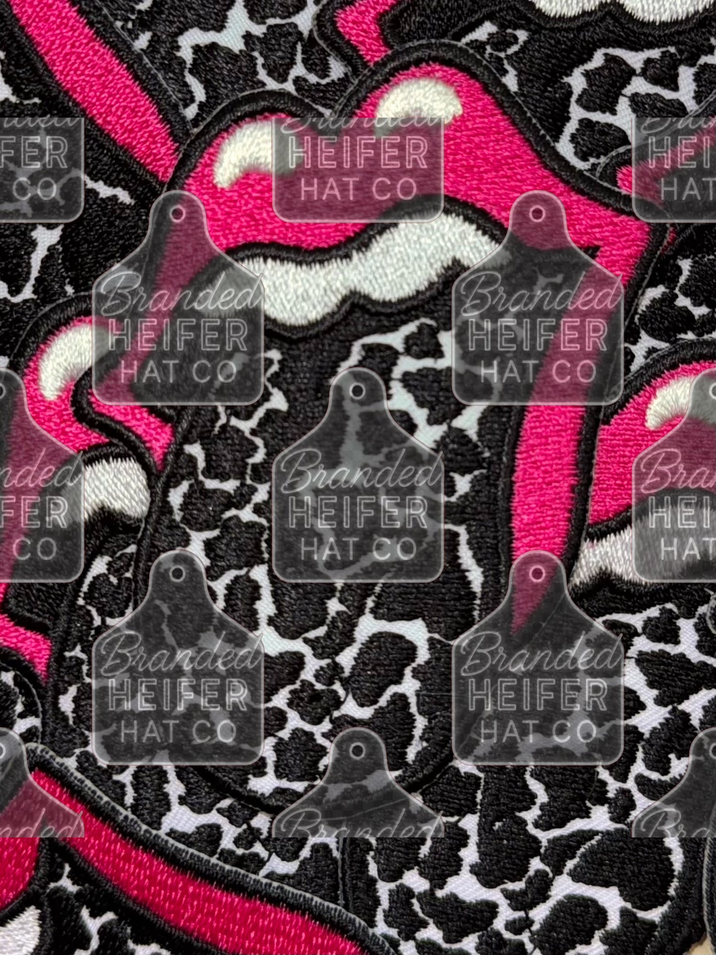 ROLLING STONES COWPRINT EMBROIDERY PATCH