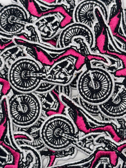 Dirt bike embroidery patch