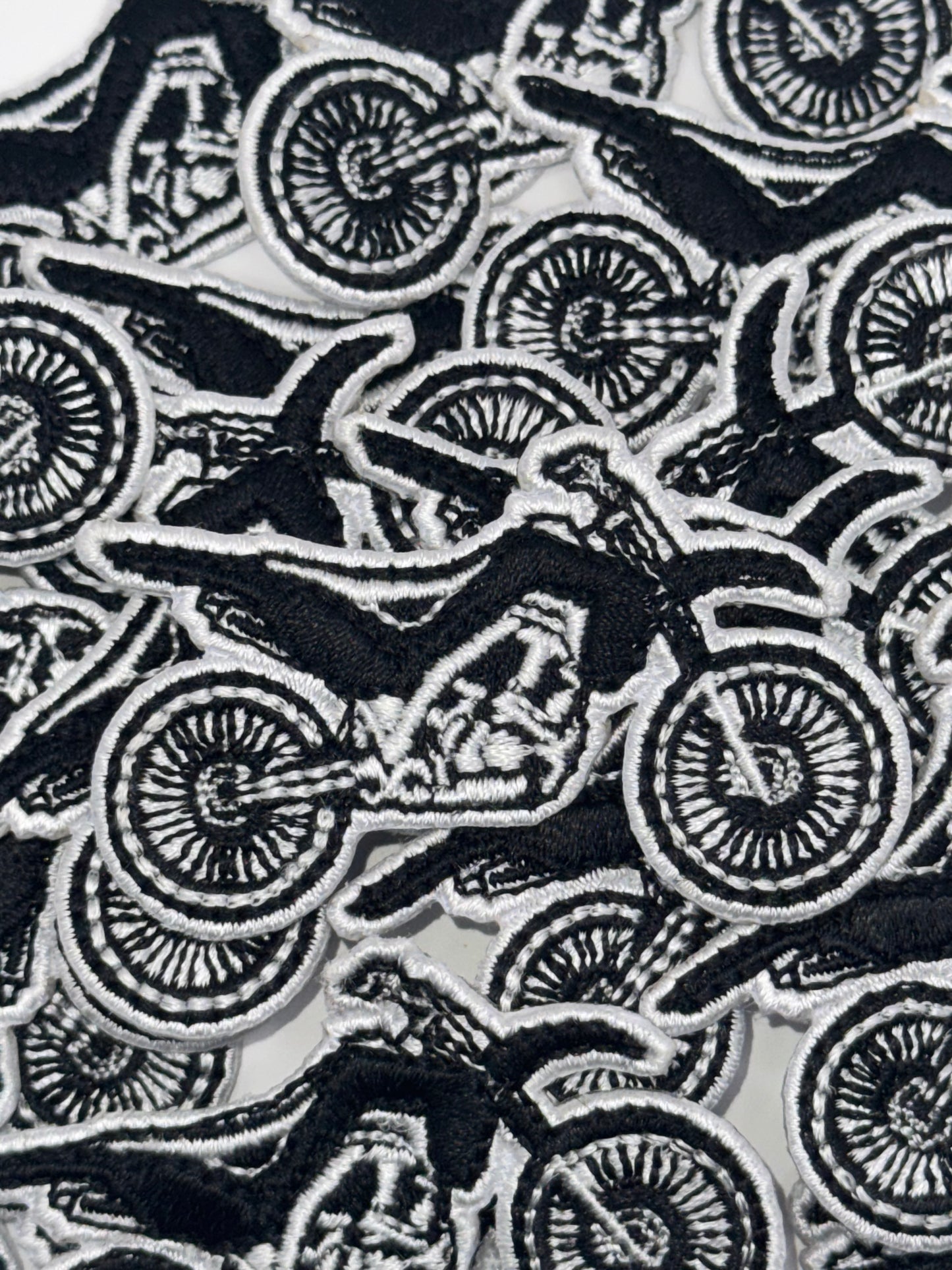 Dirt bike embroidery patch