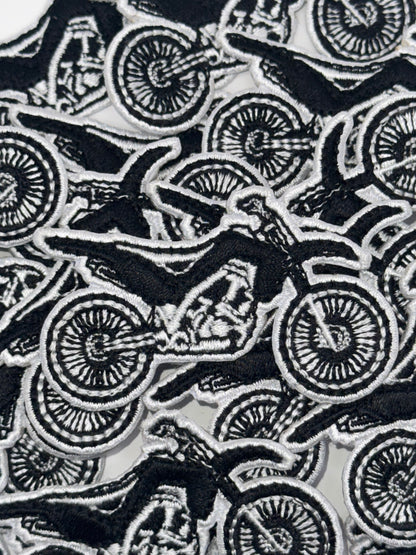 Dirt bike embroidery patch