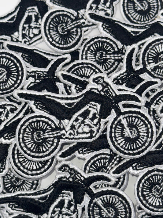Dirt bike embroidery patch