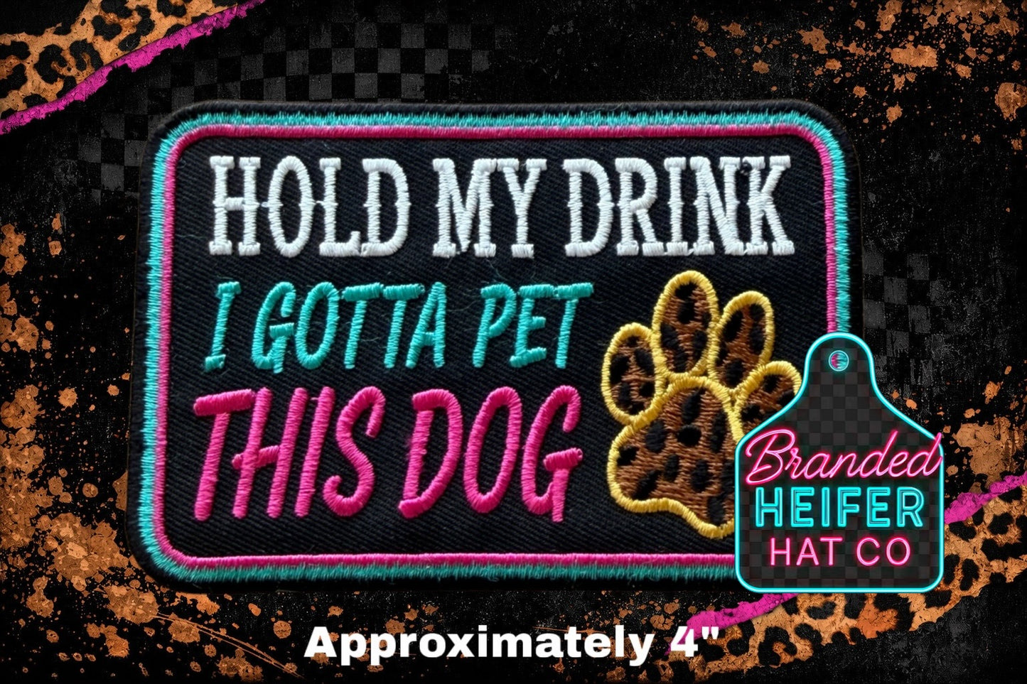 HOLD MY DRINK EMBROIDERY PATCH