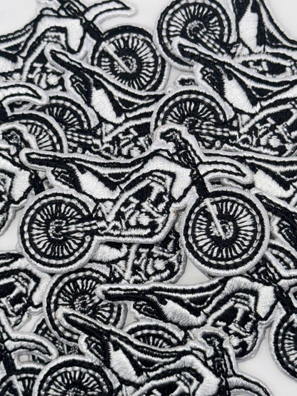 Dirt bike embroidery patch