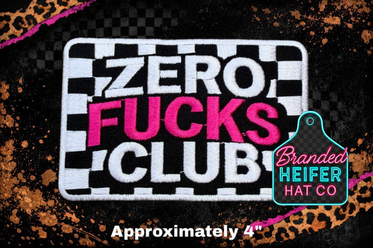 ZERO FUCKS EMBROIDERY PATCH