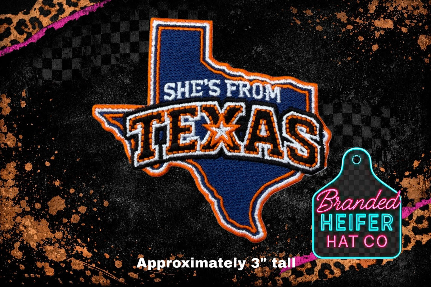 SHES FROM TEXAS BASEBALL EMBROIDERY PATCH