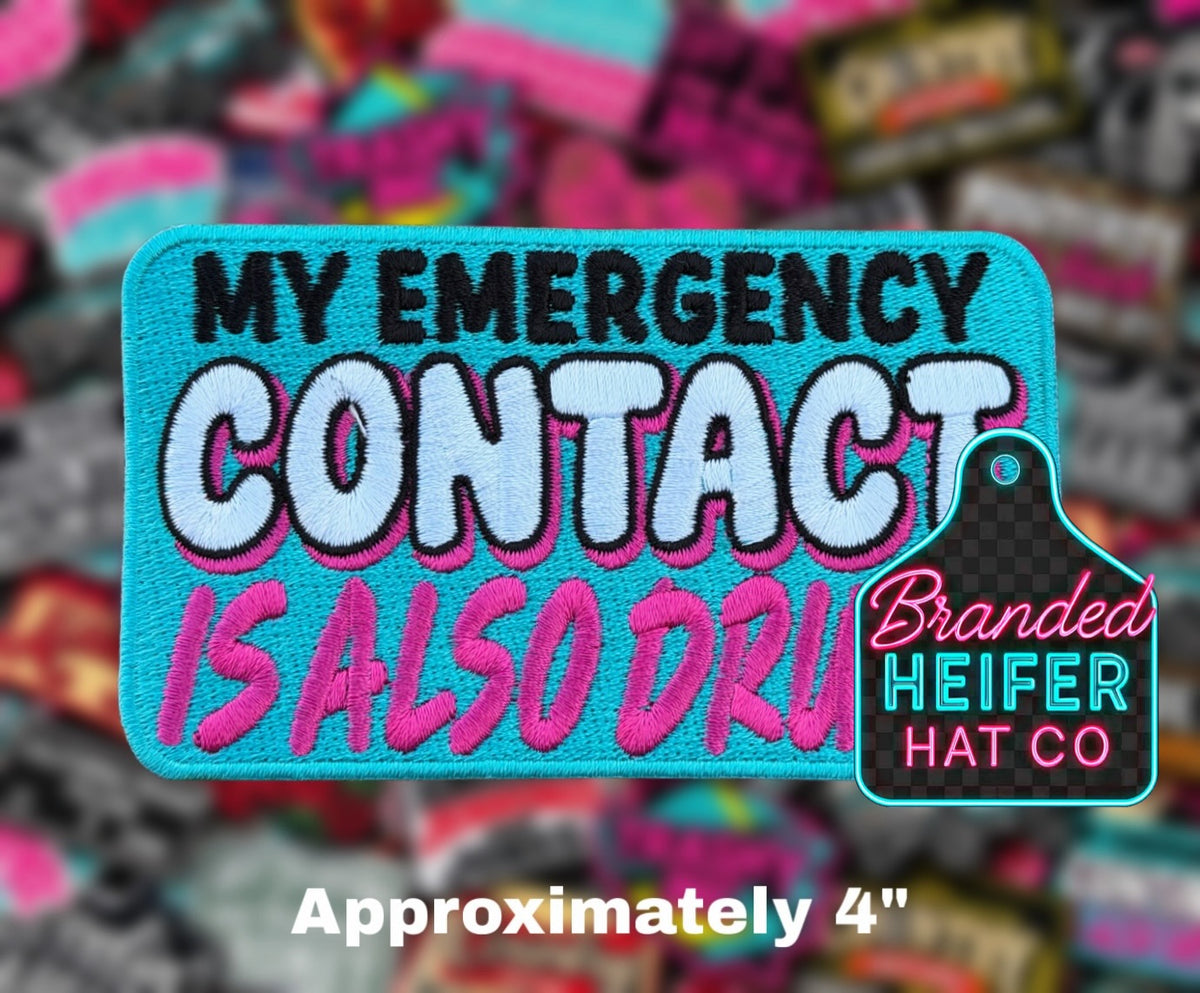 MY EMERGENCY CONTACT EMBROIDERY PATCH