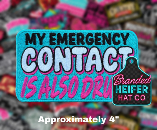 MY EMERGENCY CONTACT EMBROIDERY PATCH